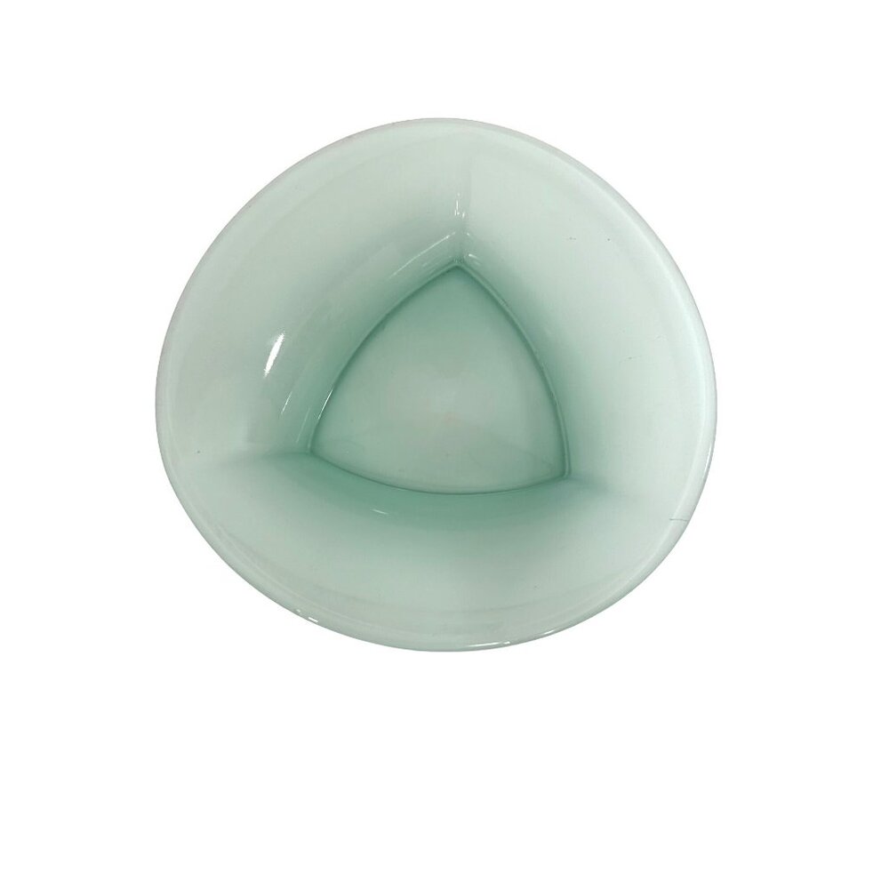 Cive Italy Glass Bowl Aqua Green Triangular Vintage Handmade 9.5” Serveware Home